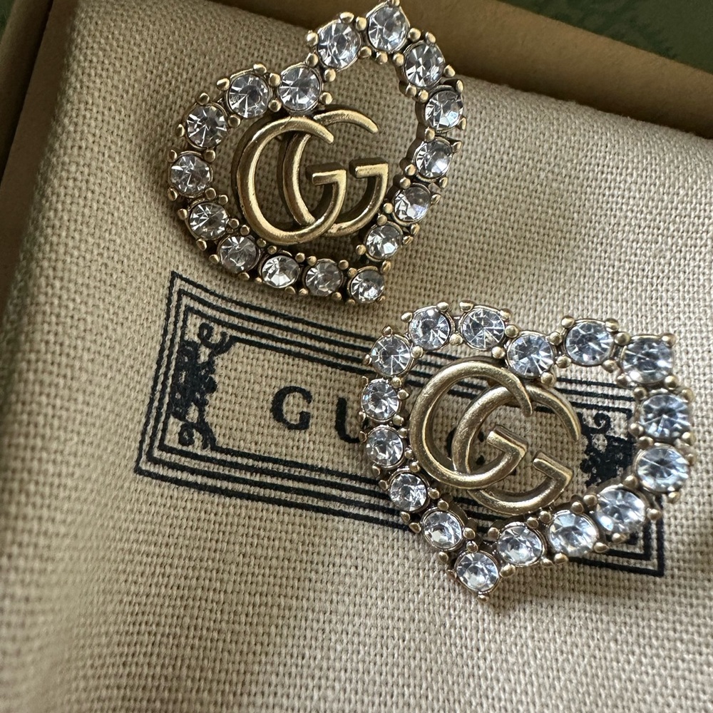 Gold and Silver Heart Earrings